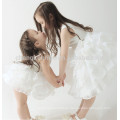 Ivory Cake Organza Flor Girl Vestidos Princesa Wedding Bridesmaid Communion Tutu Vestido